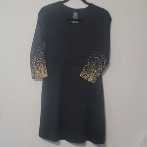 Wonder Nation Black Dress with Gold Accents